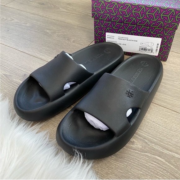 NWT Tory Burch Black Slides Size 8 and 9 - Picture 2 of 11